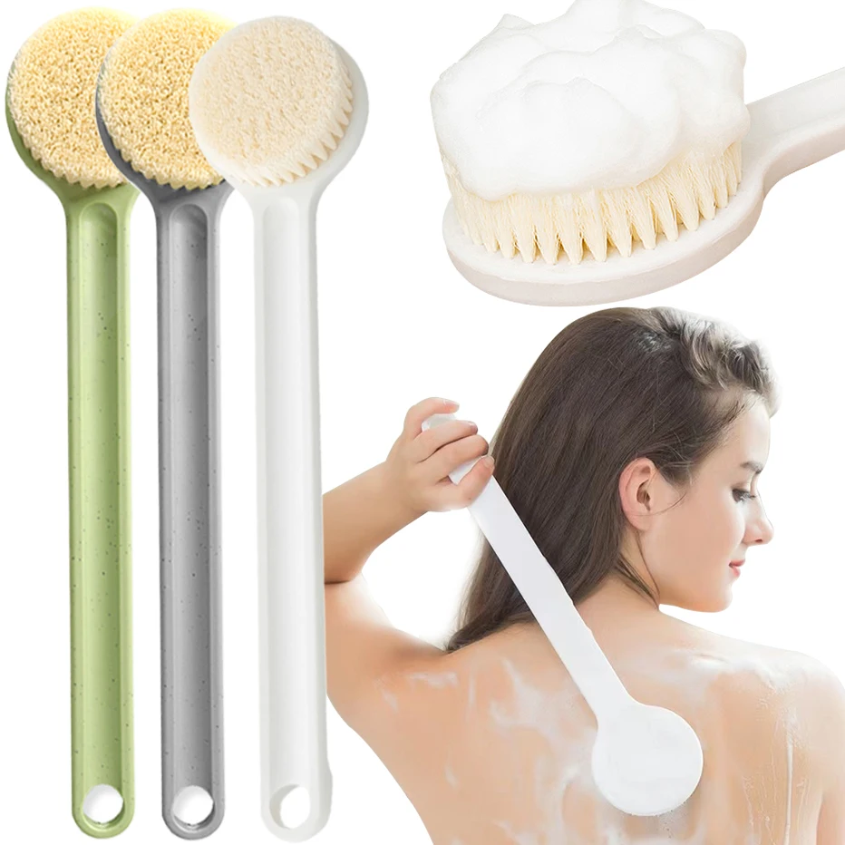 Long Handle Back Brush for Shower Soft Bristles Body Exfoliating Bath Brush Skin Health Shower Back Scrubber Dry Brushing