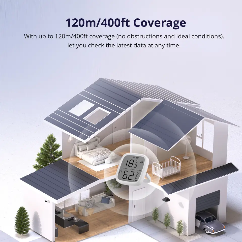 1-10 قطع مستشعر درجة حرارة ورطوبة SONOFF SNZB-02D، شاشة LCD، Zigbee، مراقبة عبر التطبيق، متوافق مع Alexa وGoogle عبر ZBBridge-P - 6