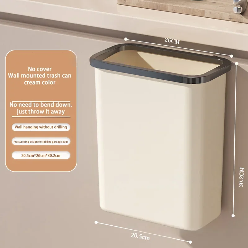 Wall Mounted Hanging Trash Bin For Kitchens Cabinet Door With Lid Kitchen Trash Bins Garbage Can Counter Bins Trash Can