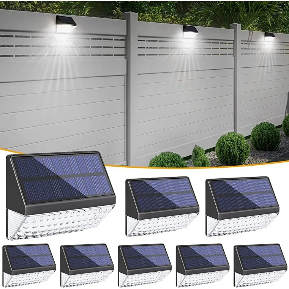 Solar step light 8Pack decorative wall outdoor step lamp balcony wall LED garden decorative automatically light after dark