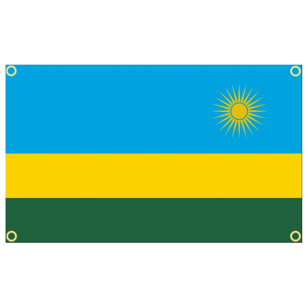 3 × 5 أقدام رواندا شعار العلم البوليستر المطبوعة راية نسيج للديكور