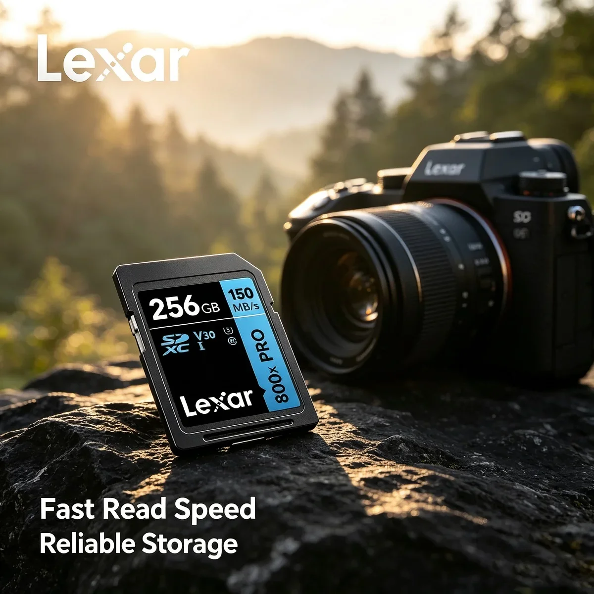 Lexar SDXC Flash Card 800x Pro SD Card Memory Card Storage Card UHS-I V30 SDHC 32GB 64GB 128GB 256GB Read 150MB/s For Camera