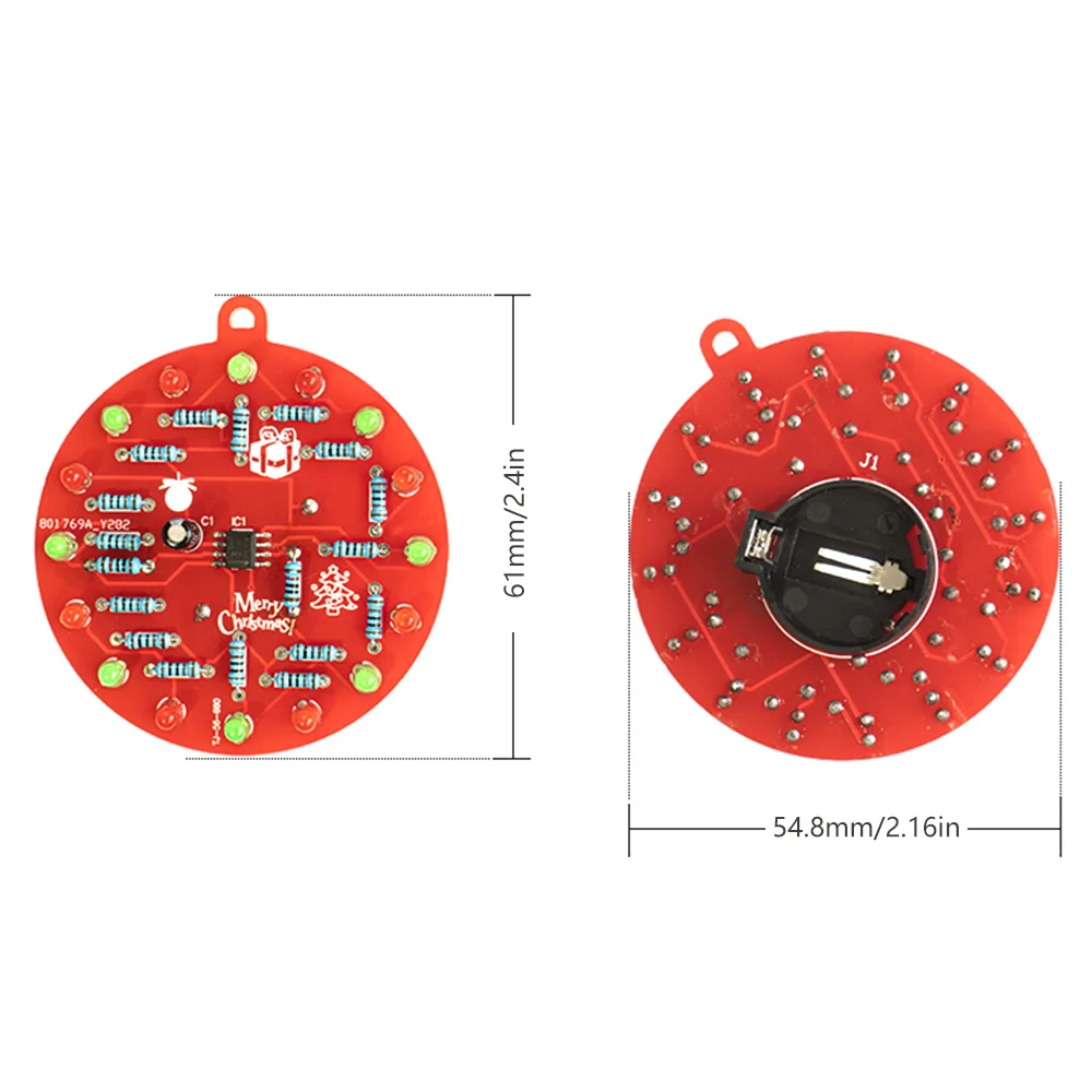 DIY Electronic Kit NE555 Red And Green LED Christmas Tree Decoration Flashing Light Electronic Component Fun Soldering DC 3V