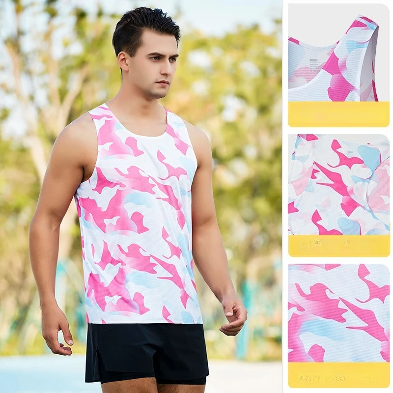 Running Tank Top Gym Sleeveless Training Singlet Fitness Sport Vest Men Basketball Workout Bodybuilding Marathon Athletics Shirt