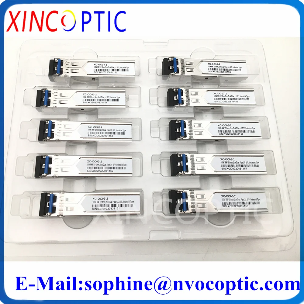 Imagem -03 - Transceptor Óptico Sfp 155mbps 100m mm 1310nm2km Fibra Dupla tipo Industrial lc Compatível com Interruptor Cisco Mikrotik 10 Peças