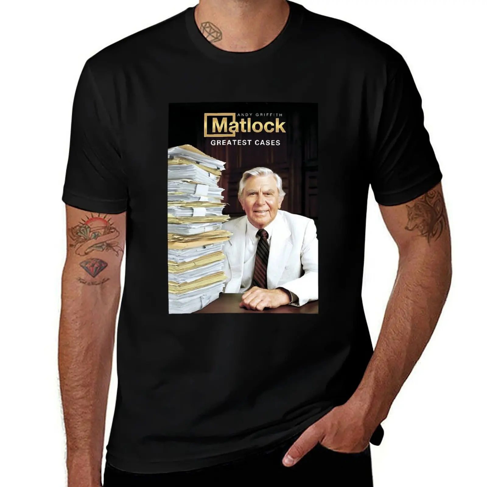 Andy Griffith Ben Matlock Greatest Cases T-Shirt Novelty Graphic Tee Shirt T-Shirt