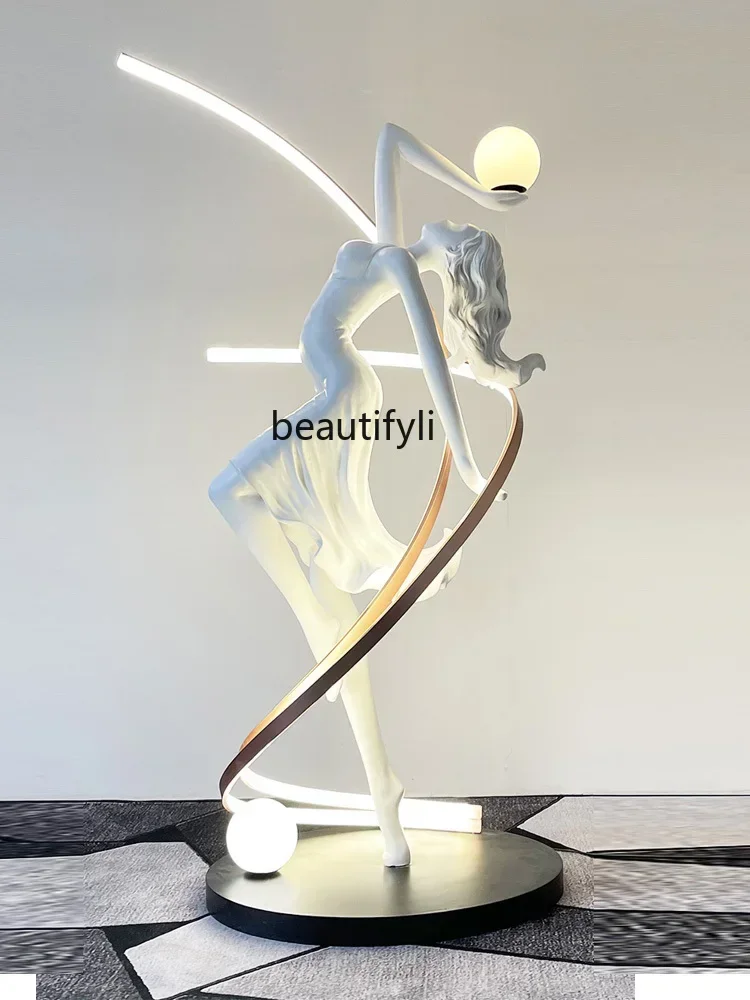 NQCreative Human-Shaped Art Sculpture Floor Lamp Shopping Mall Club Sales Department Dance Goddess Decoration Floor Lamp