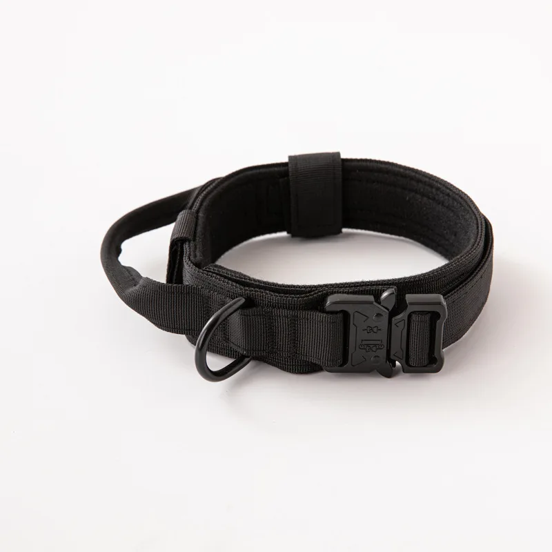 Dog Large Dog Tactical Collar Adjustable Retractable Traction Rope Explosion Proof Outdoor Training Nylon Collar Strap view 4