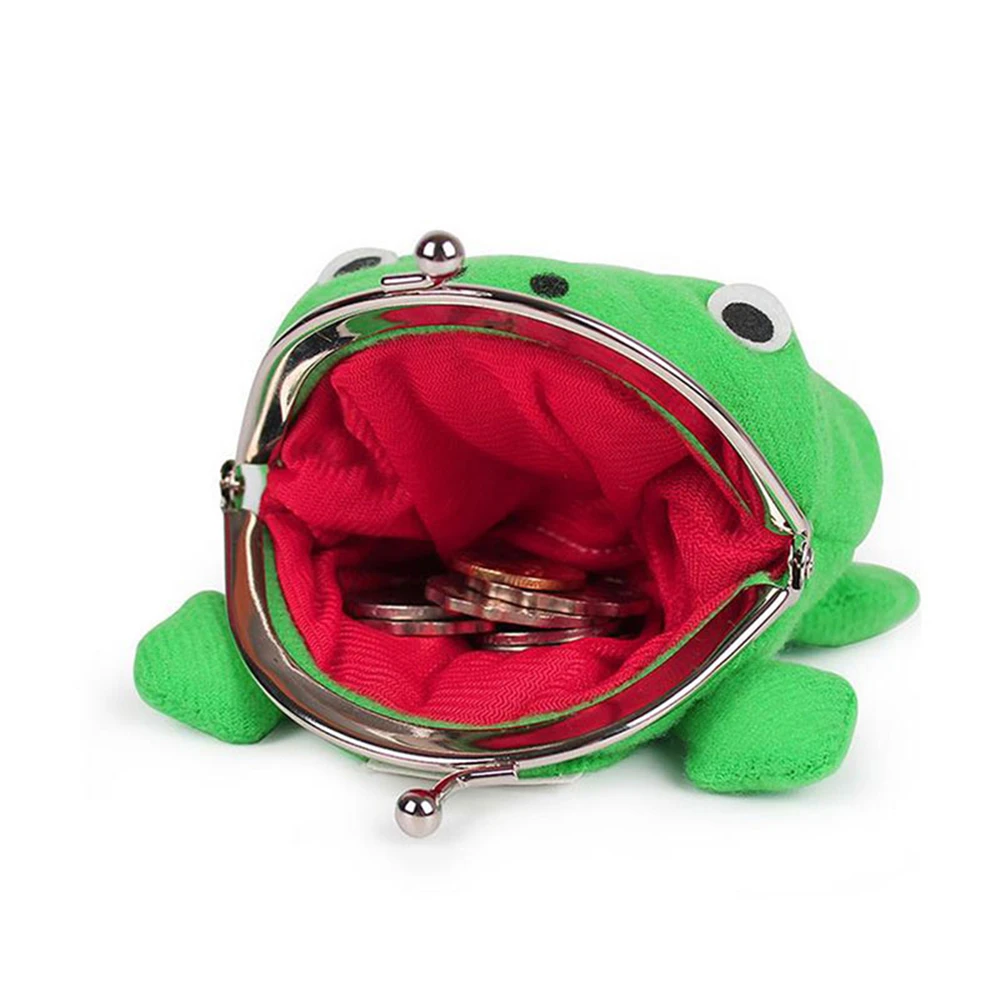 Frog Coin Purse Cosplay Props Frog Wallet Anime Cartoon Manga Flannel Coin holder Cute Animal