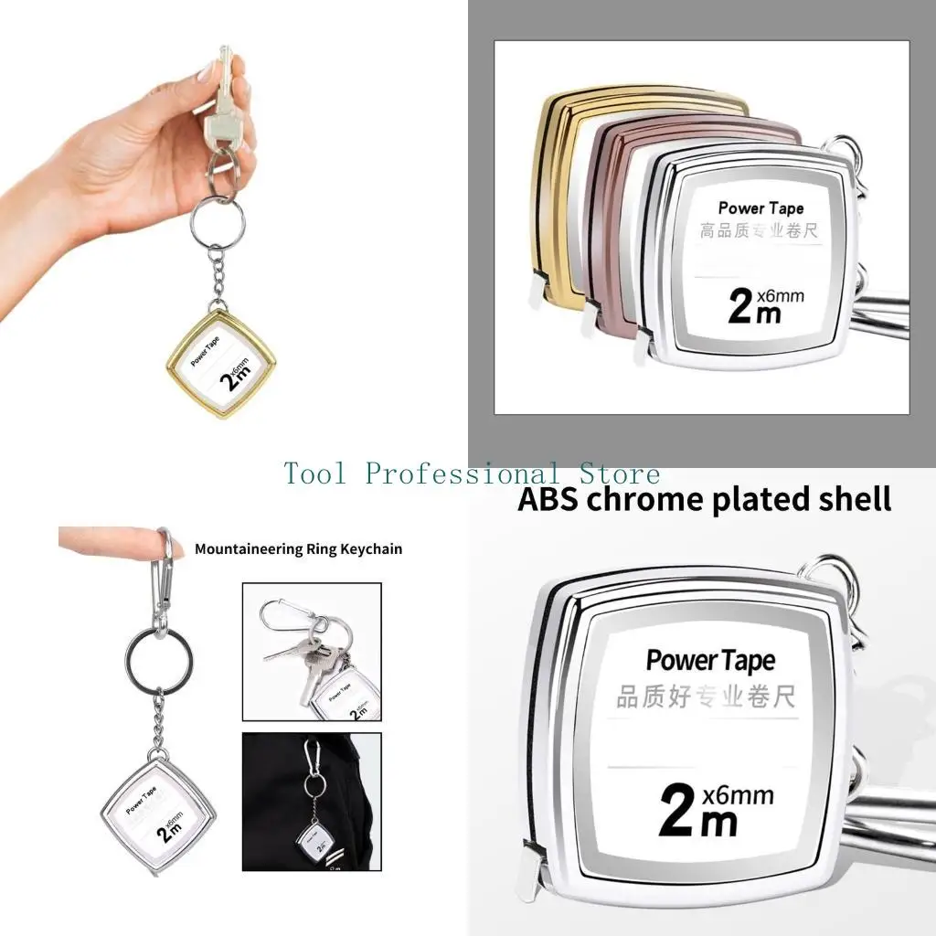 57QF Mini Keychain Tape Measure Retractable Small Steel Ruler Tool Multipurpose Suitable for Architects Contractors Hobbyists