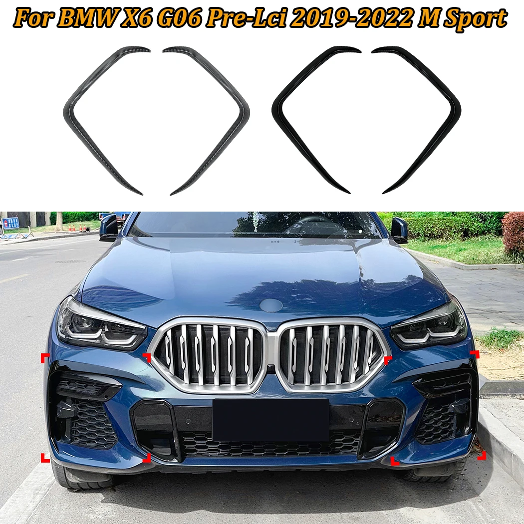 

Car Front Wind Knife Sticker For BMW X6 G06 2019-2022 M Sport Front Wind Blade Air Vent Grille Auto Decoration Trim Accessories