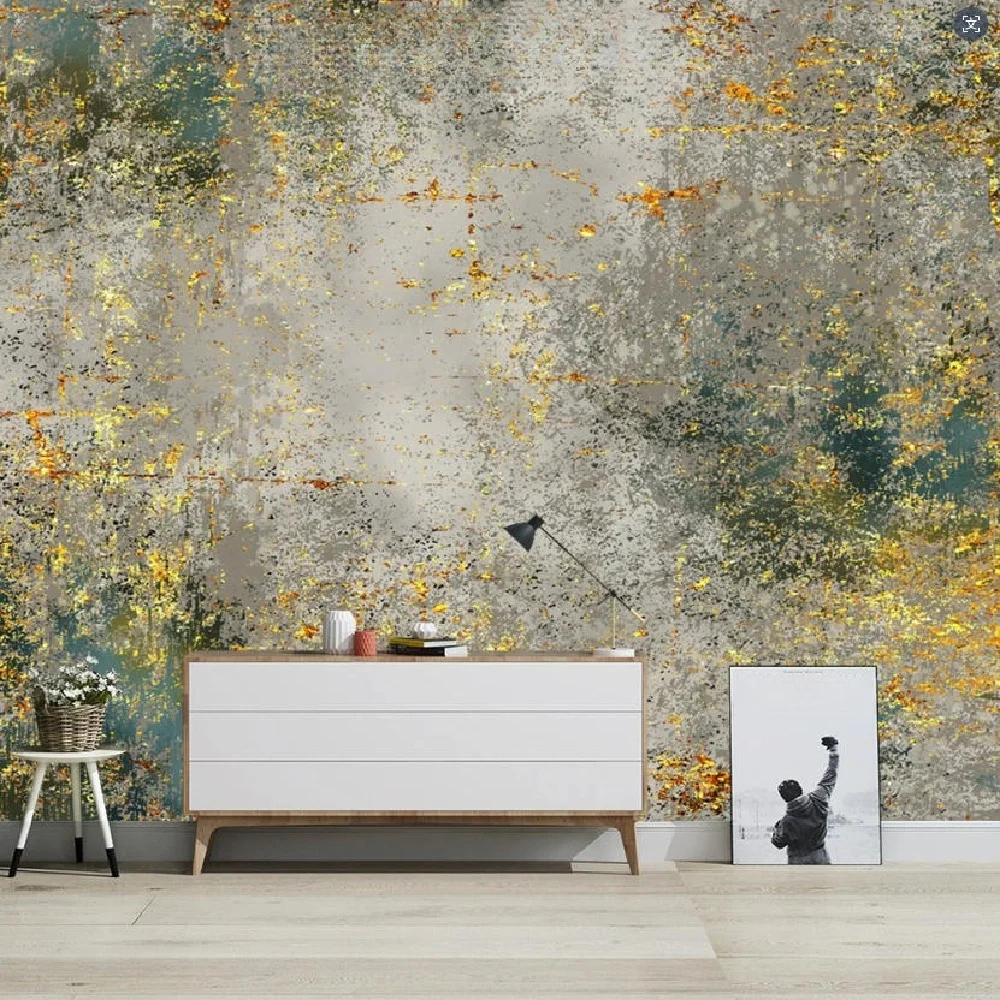 customized mural Vintage industrial style high-end art wallpaper nostalgic graffiti hotel coffee shop background wall wallpaper