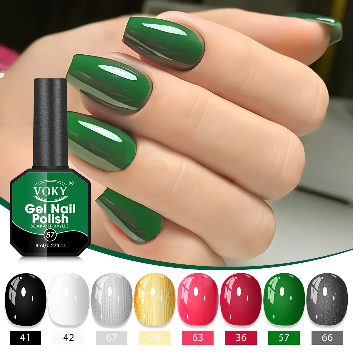 Juego de esmaltes de uñas de 8 piezas, con acabado brillante duradero, es un accesorio de uñas de belleza imprescindible y es fácil de usar.