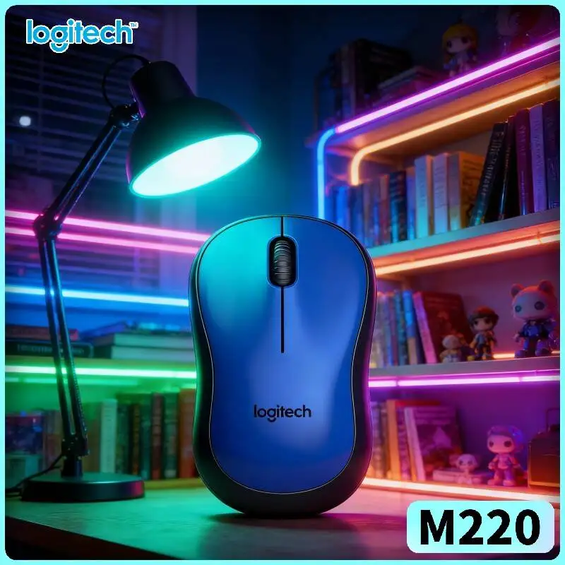 Logitech M220 Quiet Wireless Mouse Ergonomic Comfort 10m Range 3 Buttons 18-Month Battery Mac PC Laptop Accessory