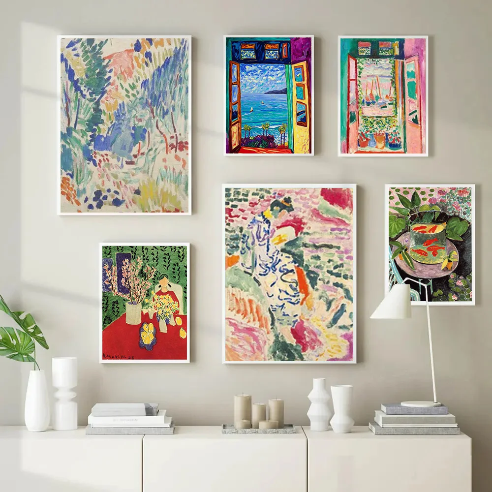 Póster de la serie de flores de Henri Matisse abstracto Vintage, pintura en lienzo, Cuadros artísticos de pared de paisaje, decoración del hogar, Cuadros