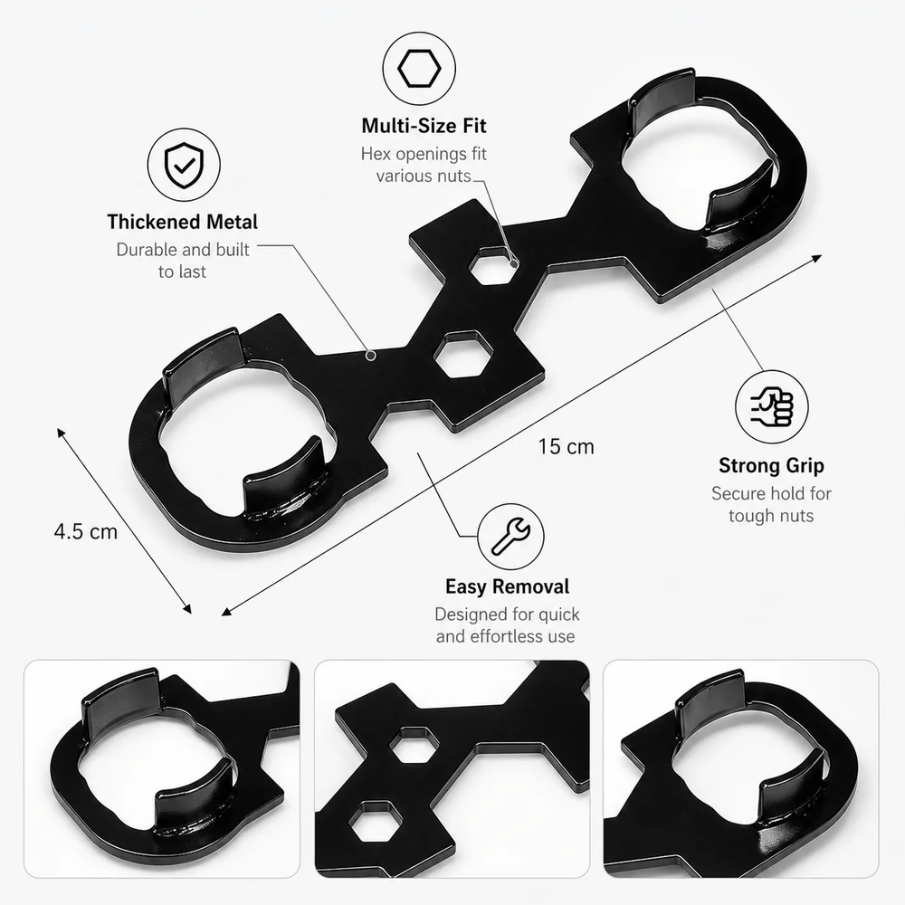 Metal Faucet Aerator Wrench Irregular Shape Wear Resistant Faucet Cartridge Wrench Scratch Resistant Thickened