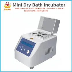 IKEME Mini Dry Bath Incubator LCD 0.2/0.5/1.5/2/15/50ml With Heating Block Lab Thermostat Dry Bath Plasma Gel Biofiller Machine