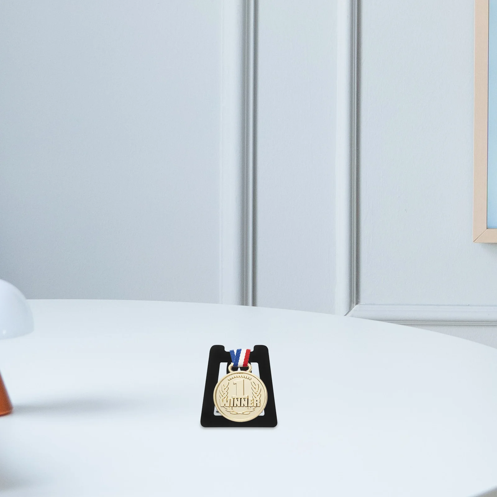 

Decorative Medal Display Stand Stainless Steel Tabletop Holder Award Rack Medal Storage for Desktop Display Award Holder