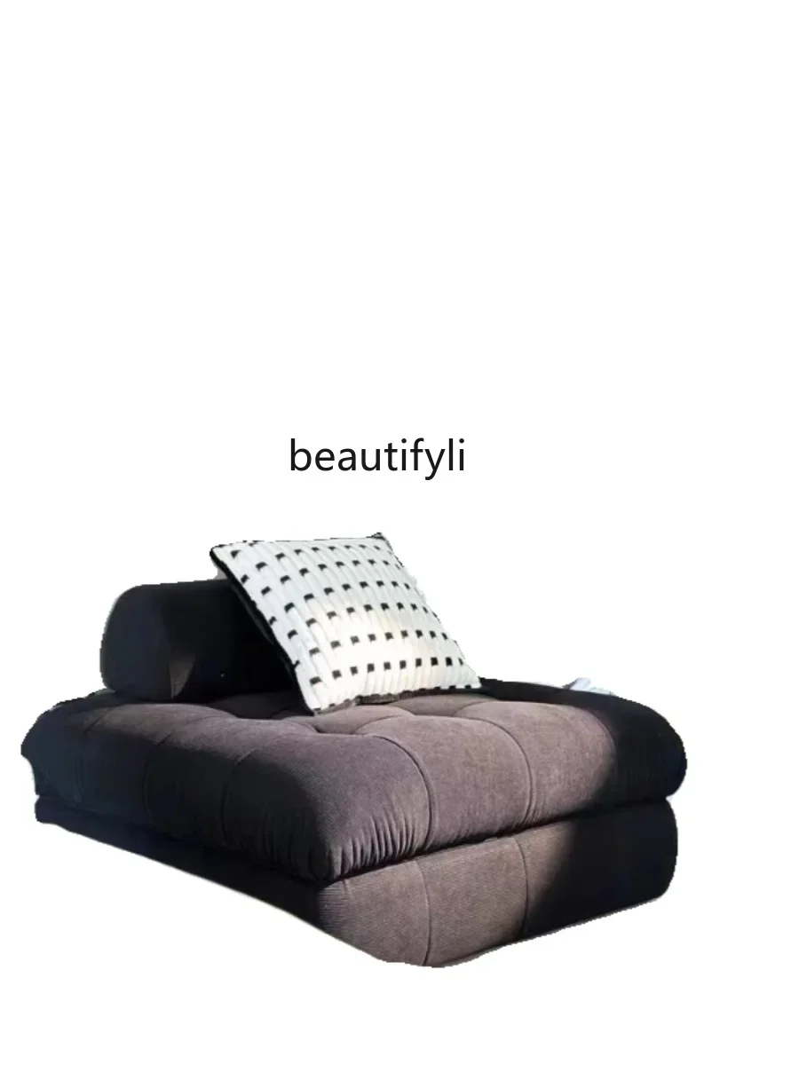 

Lazy Sofa Lambswool Single Movable Backrest Black Bedroom Cloud Sofa without Armrest