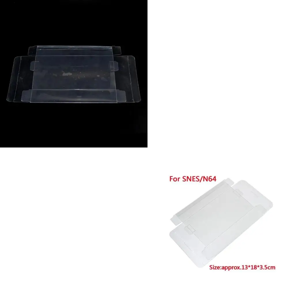 2Pcs/Set Carts Clear CIB Case Sleeve Box for SNES/N64 CIB Games Protector