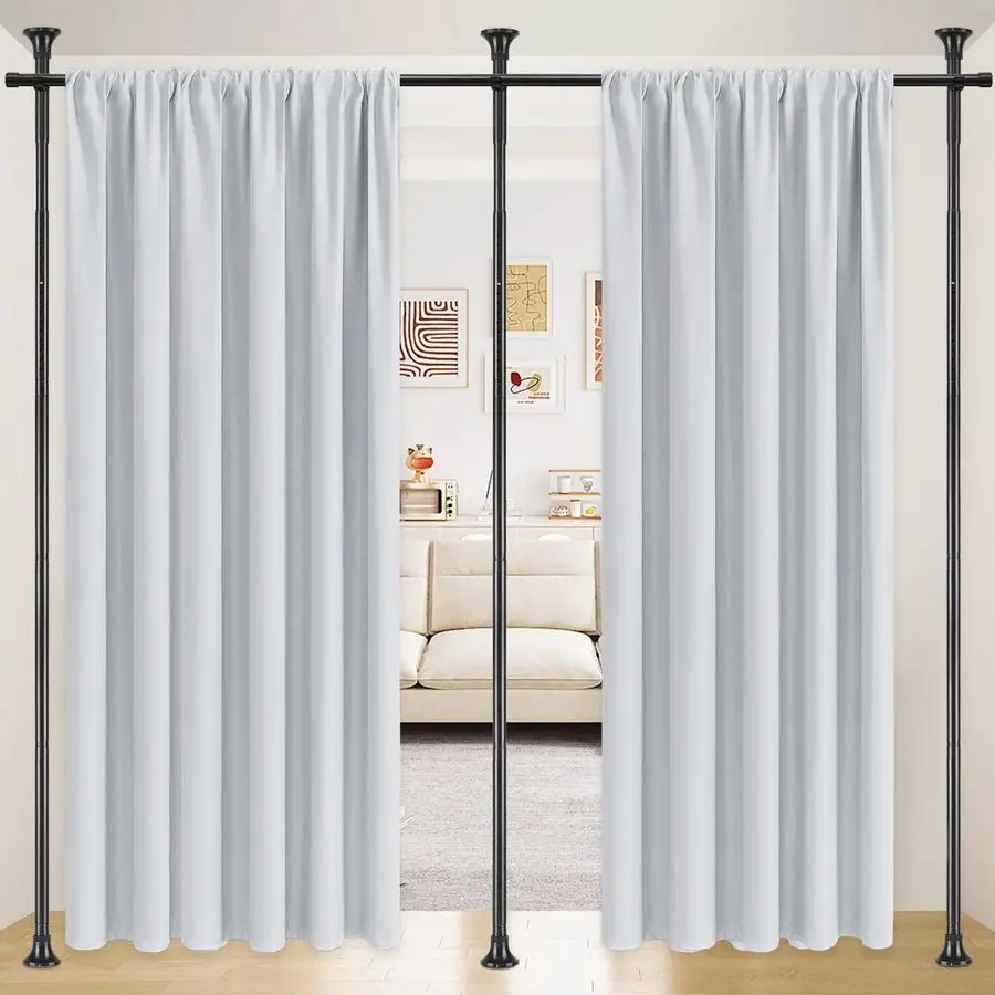 

Divider Curtain Rod, No Drilling Rod, 48120inch H 28144inchW Adjustable Partition Hanging Room Dividers, Room Partitions and Div