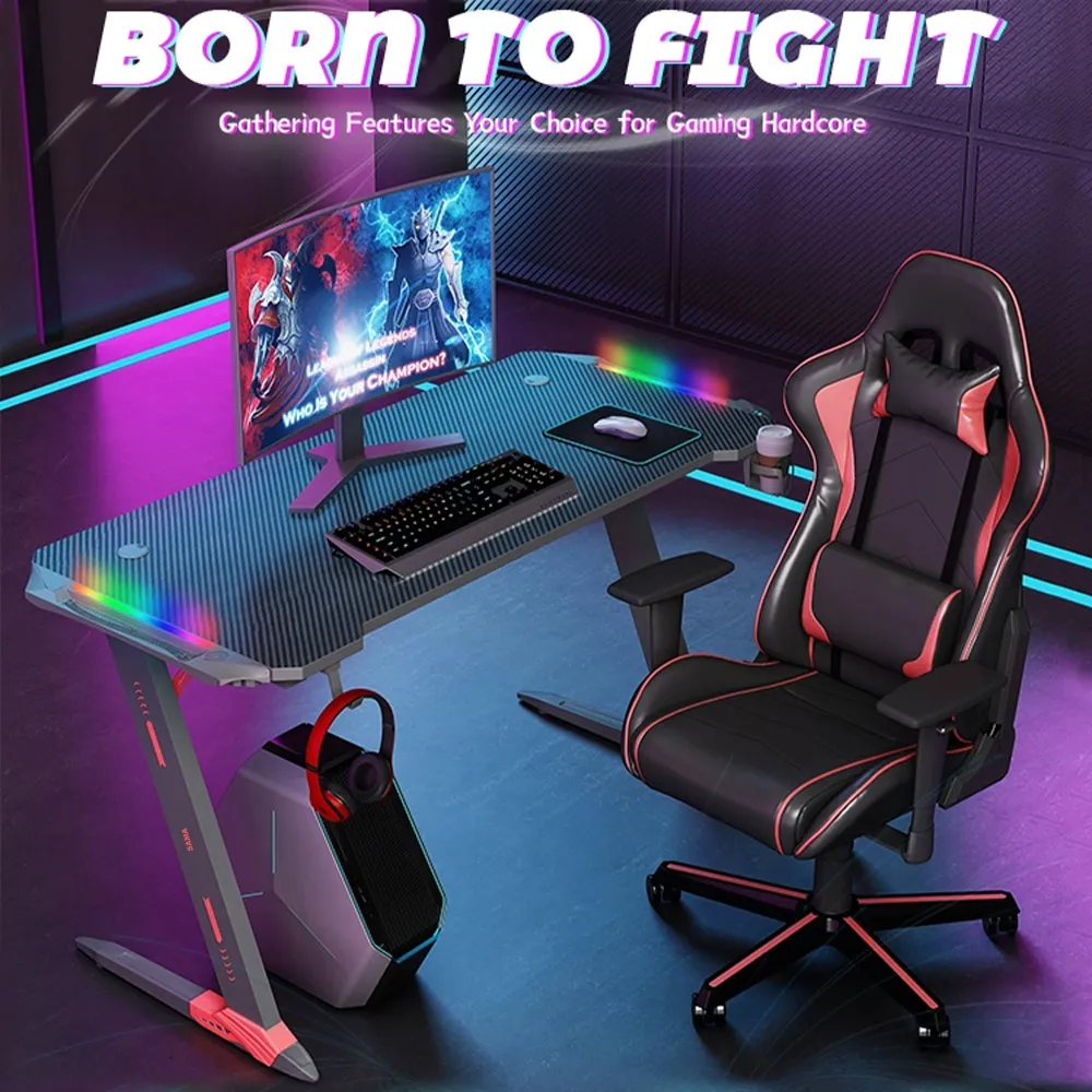 for SAMA Wholesale Price PC Style Game Desk BT Speaker RGB Light Computer Office Gaming Table Racing Game Desk