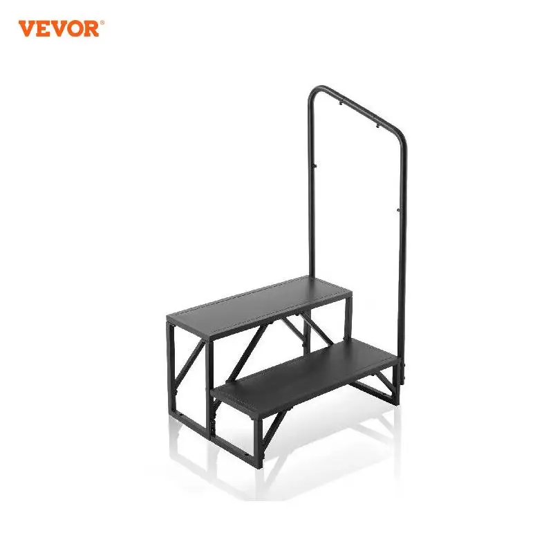 

VEVOR RV Steps 2-Step RV Stairs Thickened Steel Non-Slip Steps With Handrail for Safe Entry and Exit Suit RV/Trailer/Camper Step