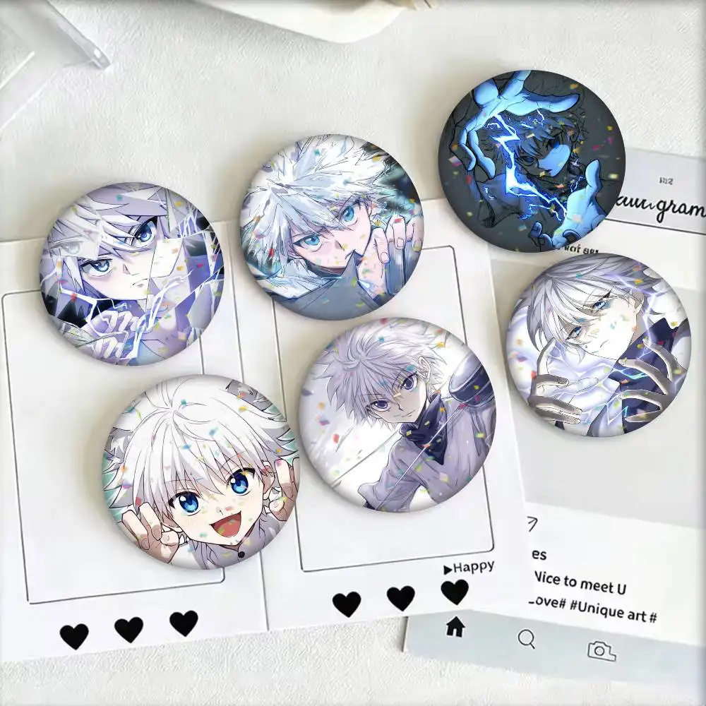 Killua Zoldyck Hunter x Hunter 25 32 44 58 75mm Badges Personalized Round Brooches Pins Accessory Gift