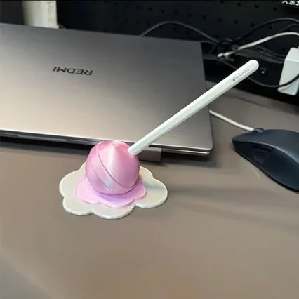 

3D printed melted lollipop pen holder desktop stationery organizer ins handwriting pen capacitive stylus