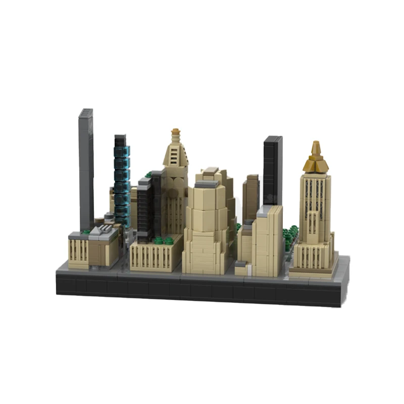 MOC Moderne Stedelijke Architectuur Madison Square Park Bouwstenen Assemblage Mini Model Bricks Display Creatieve Kinderen Speelgoed Geschenken