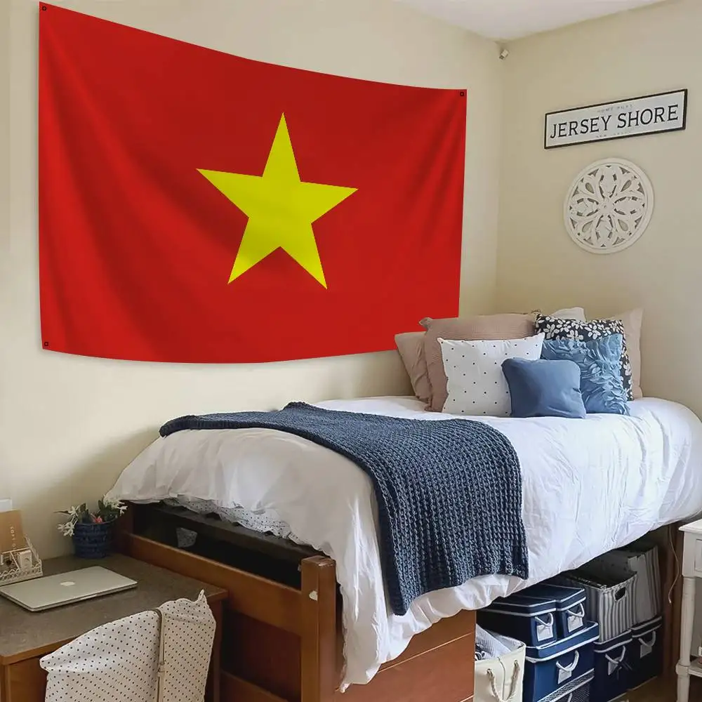 Vietnam Flag Banners Four Hole Flag Polyester Outdoor Decor Room Aesthetic