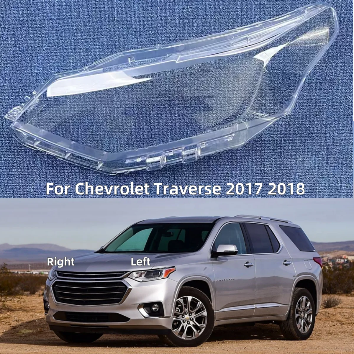 

For Chevrolet Traverse 2017 2018 Car Gadgets Front Lamp Cover It has good transparency and light transmission