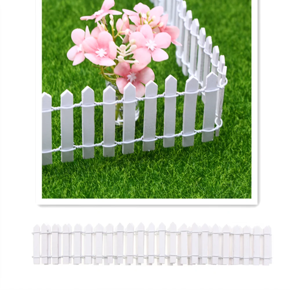 Decorative Miniature Wooden Fence For Fairy Garden Accessory Micro Landscape Ornament Craft Project Plant Pot Edging