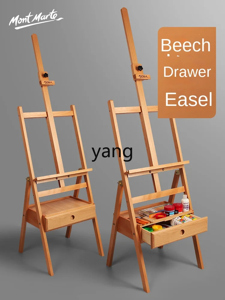 LMM Beech Easel Drawing Board for Art Students Only Drawer Oil Painting Easel Sketch Foldable Frame Painting Stand Set