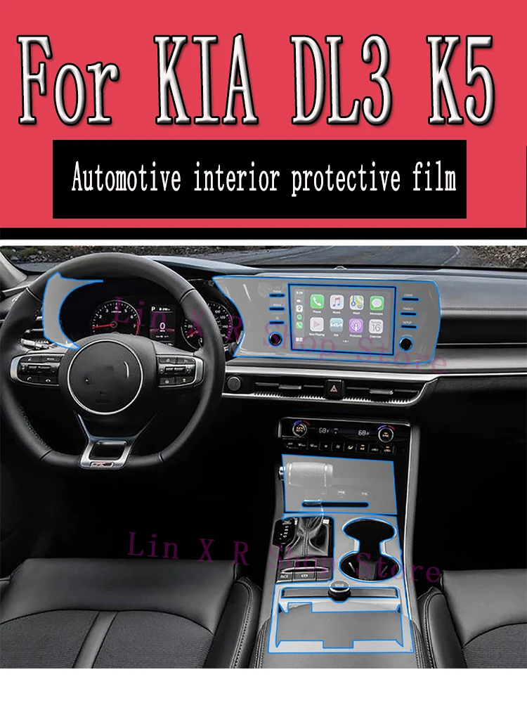 

For KIA DL3 K5 2020 2021 2022 2023 Gearbox Panel Navigation Automotive Interior Screen Protective Film TPU Anti-Scratch Sticker