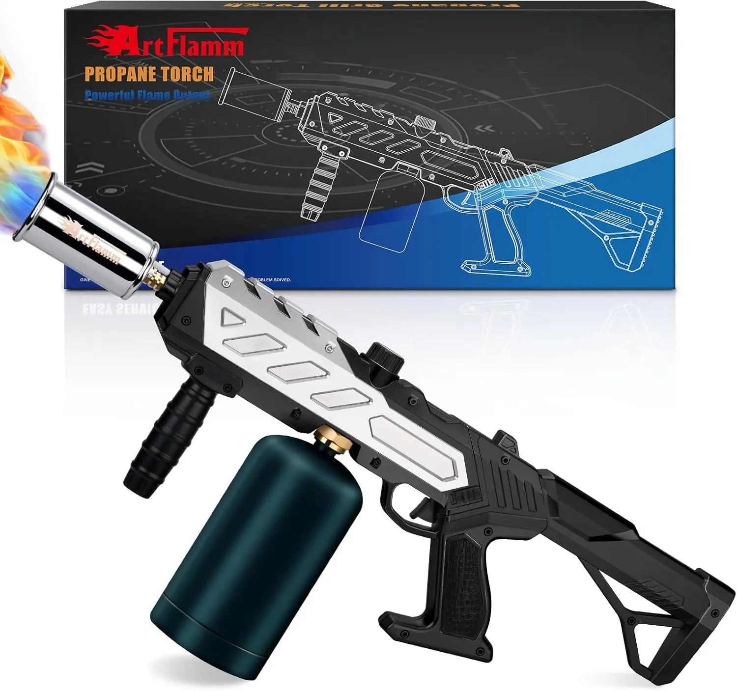 

Разборная пропановая горелка для гриля, обжарки стейков, барбекю, сварки и розжига угля для кемпинга - регулируемый пламемет