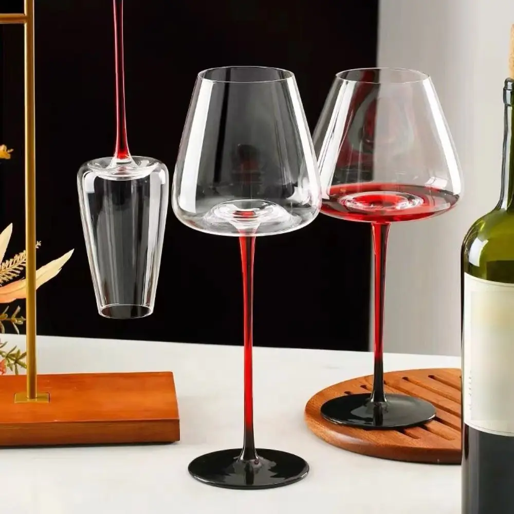 

2pcs Luxury Hand-blown Crystal Red Wine Glasses European Style Concave Bottom Champagne Goblet Red Holder Red Wine Cup Event