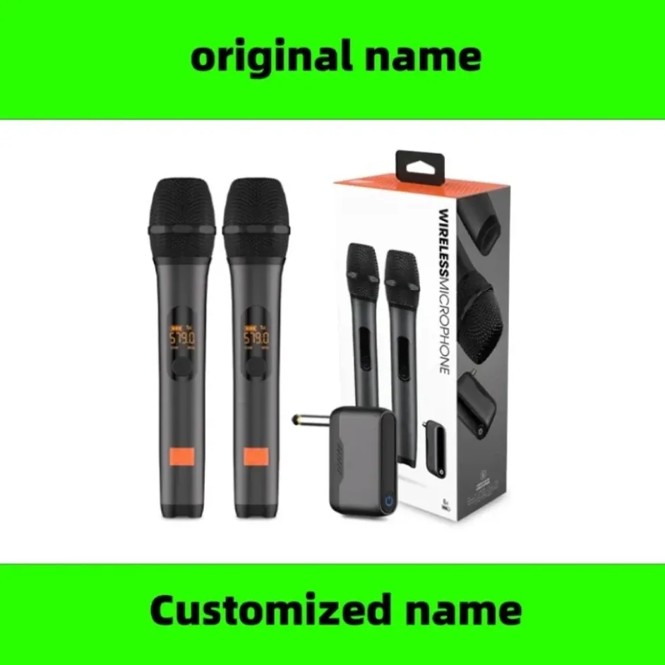 

Receiver Cordless Handheld Mic Wireless Microphone UHF 2 Channel Karaoke System With Rechargeable For Church Party Speaker