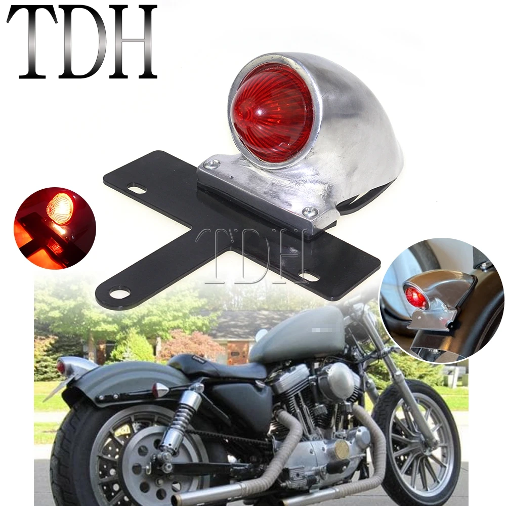 

Motorcycle Sparto Retro Style Tail Brake License Plate Light for Harley Bobber Chopper Custom Dyna Old School School Taillight