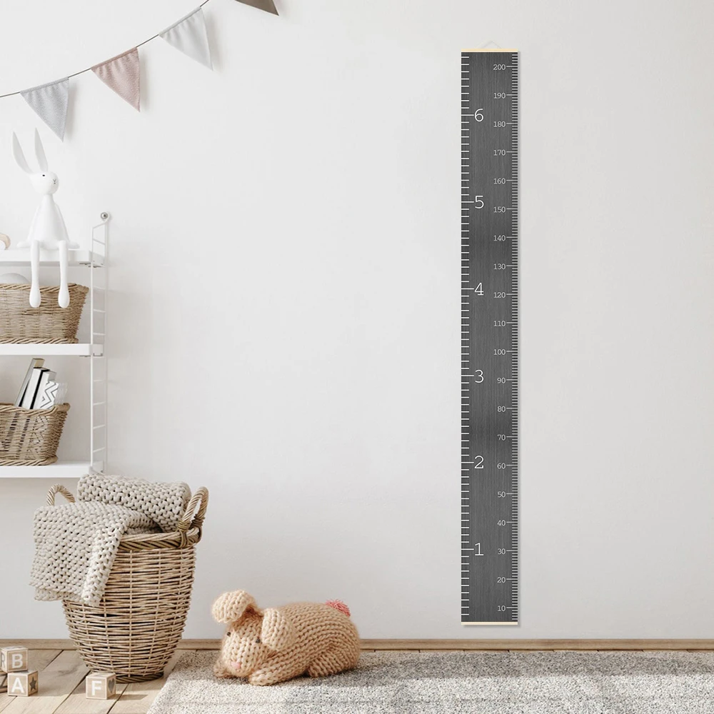 Nordic Solid Height Measure Ruler for Kids Decorative Pink Blue Children Growth Chart Hanging Removable Nursery Classroom Deco