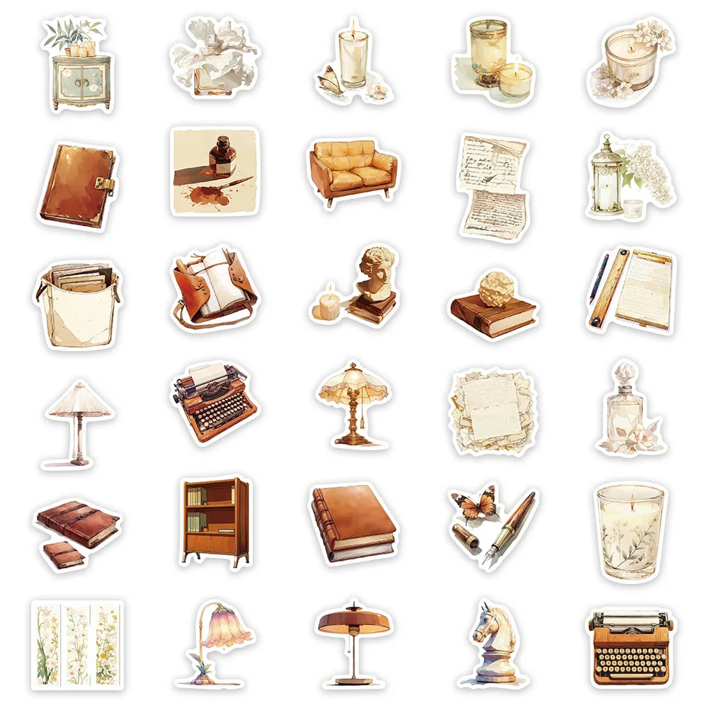 10/30 個古代本の文字ステッカースクラップブッキングクリエイティブ紙家庭用電話荷物装飾スケートボードギフト紙ステッカー