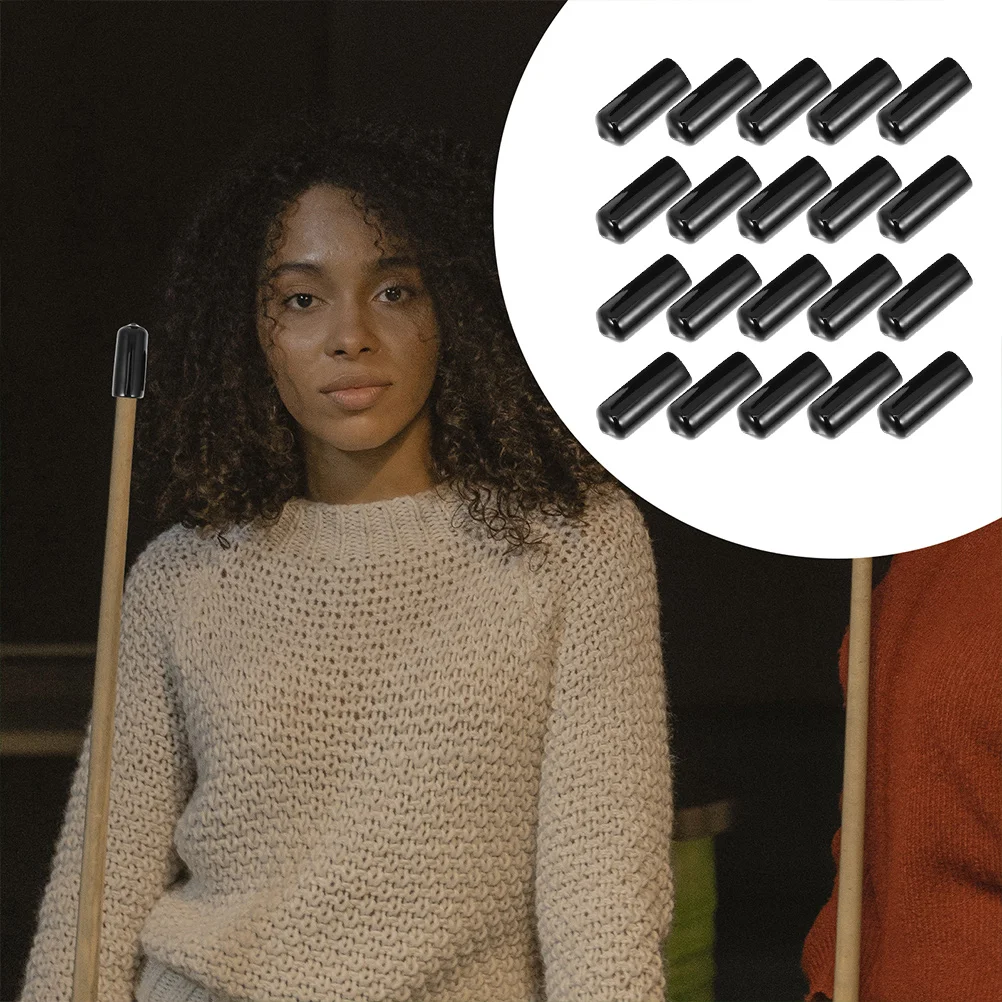 

20Pcs Billiard Cue Head Protectors Rubber Covers Shockproof Wear-Resistant Pool Cue Tips Protective Sleeves Pool Covers