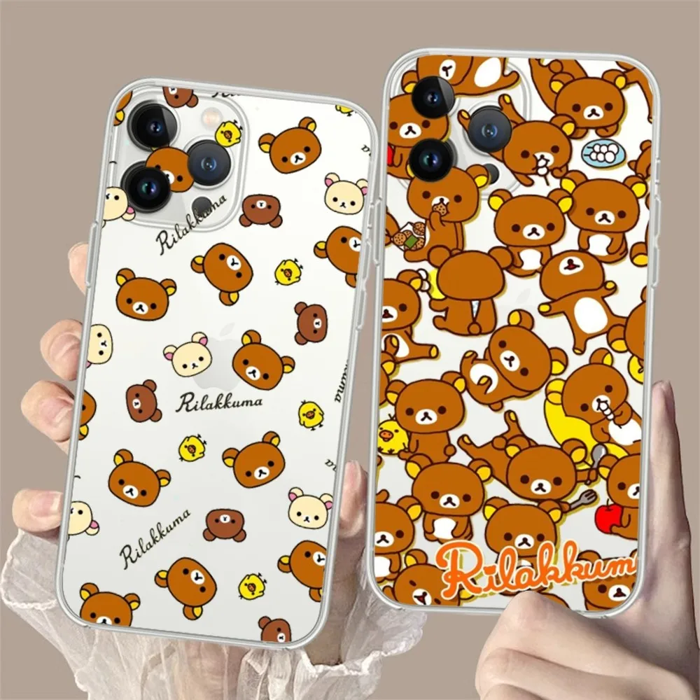 cartoon cute Rilakkuma Phone Case For iPhone15 14 12 13 11 Pro Max XR X XS MAX 15 14 13 Pro 15 plus