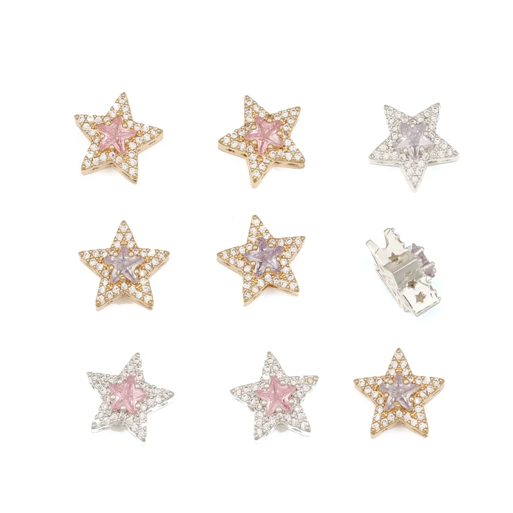 

Cordial Design 50Pcs 12*12MM Jewelry Accessories/Copper/Hand Made/Genuine Gold Plating/Star Shape/DIY CZ Connectors #102671