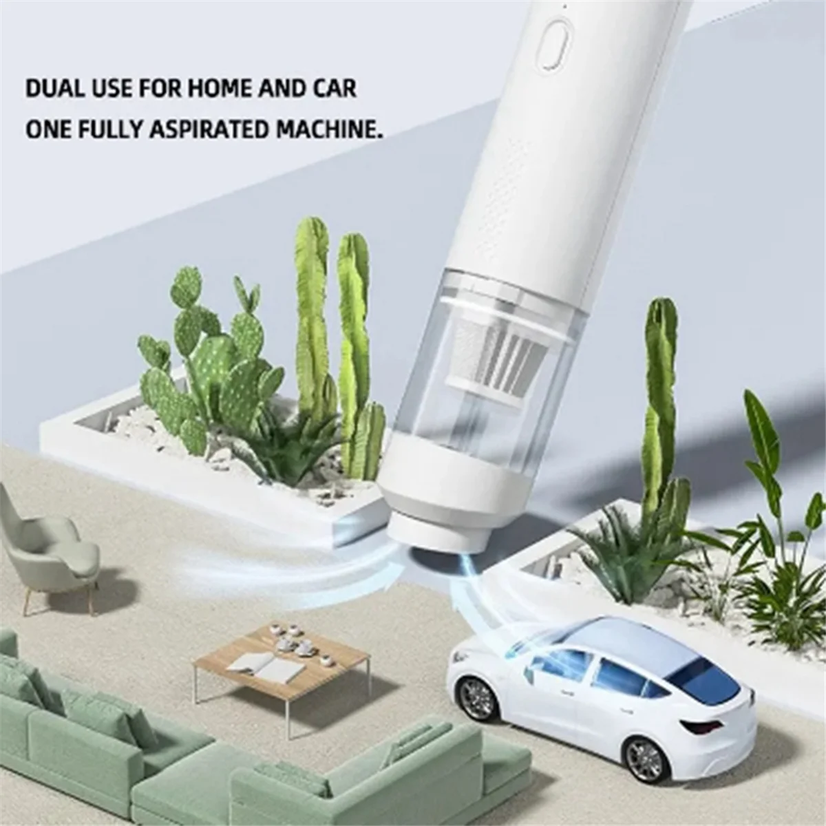 ワイヤレスカー掃除機、高吸引、ブローエア抽出、充電モデル、家庭および車の掃除機、黒