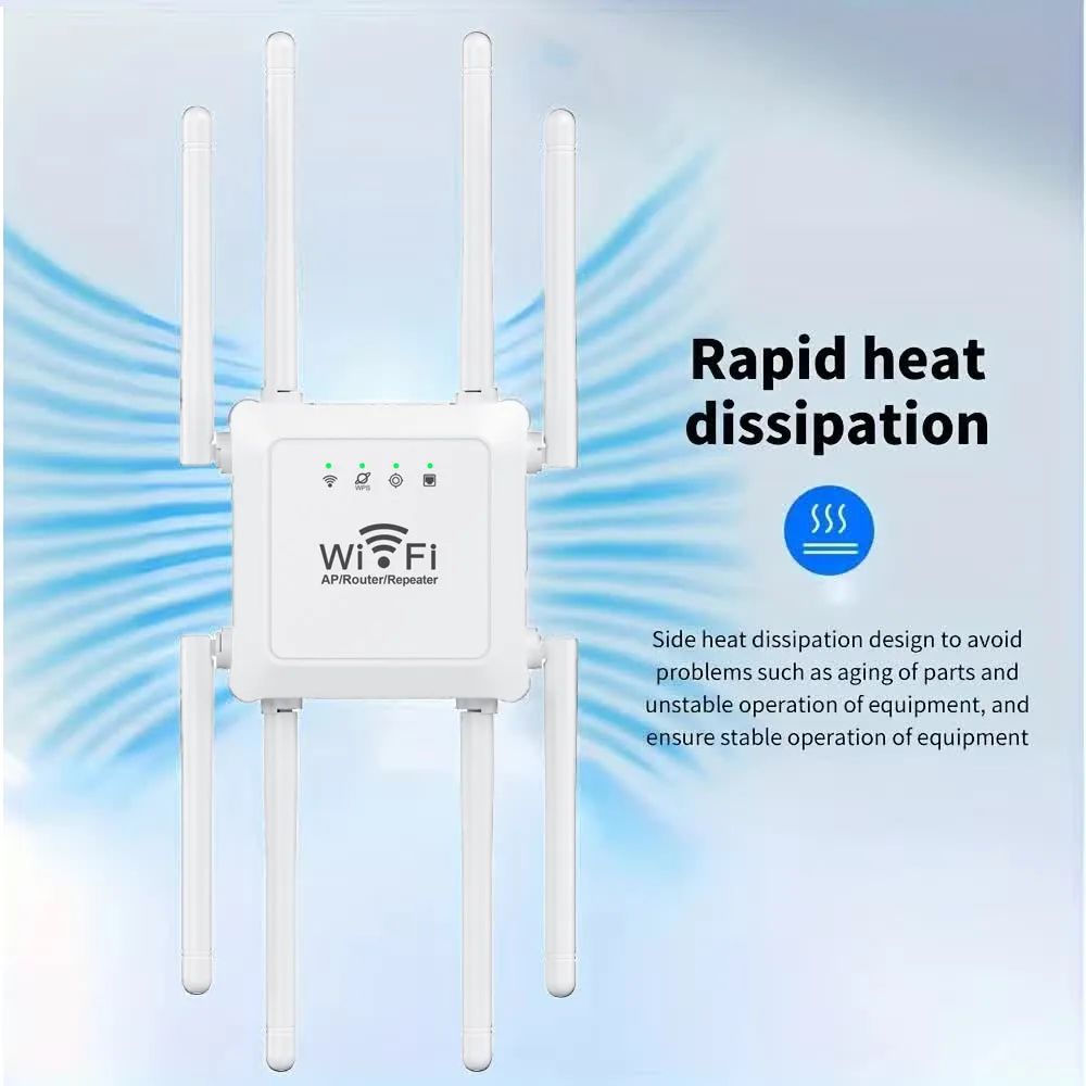 300Mbps WiFi Relay Extender Repeater 8 เสาอากาศอินเตอร์เน็ตไร้สายบูสเตอร์ 2.4G WiFi เครื่องขยายสัญญาณเราเตอร์ไร้สายเครือข่ายสำหรับโฮมออฟฟิศ