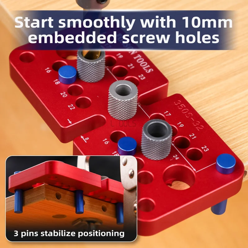 Woodworking Dowel Jig Hole Drilling Locator Woodworking 3 in 1 drilling locator Hole Opener Round Tenon Hole Puncher Tool