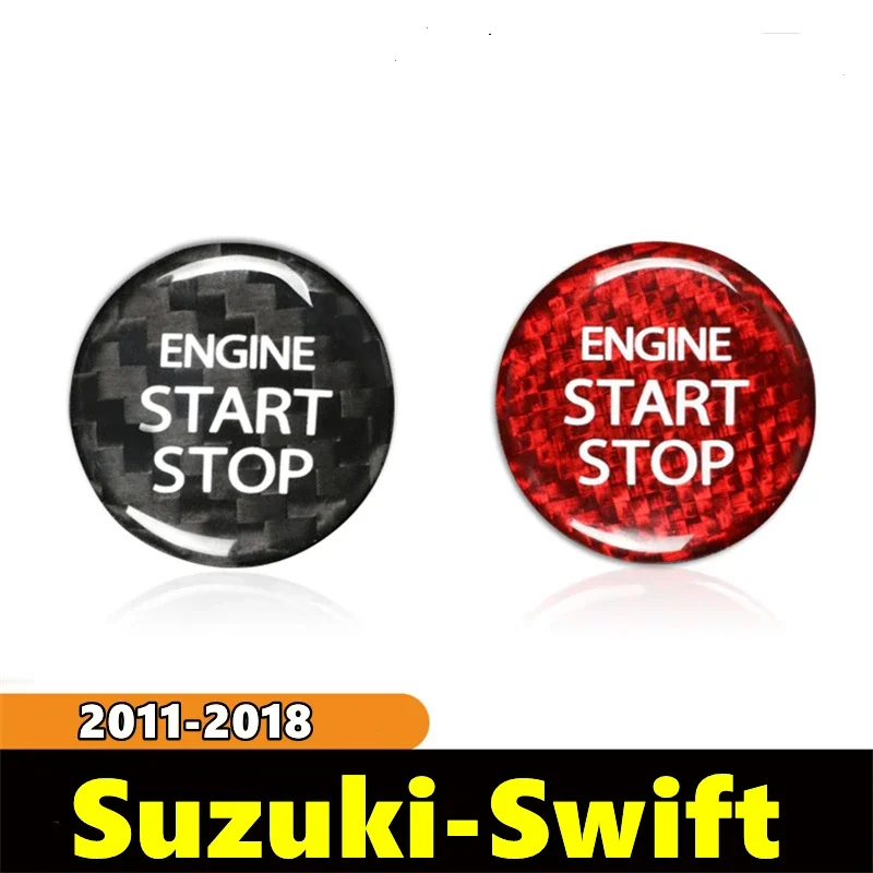 

Для Suzuki Swift автомобильный двигатель, кнопка запуска и остановки, крышка, наклейка из настоящего углеродного волокна, 2011 2012 2013 2014 2015 2016 2017 2018