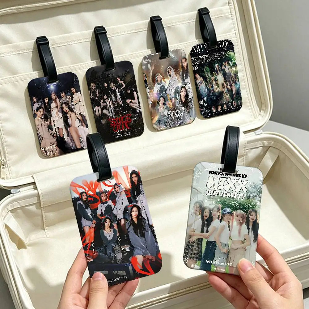 Music Group N-NMIXX Travel Accessory PVC Luggage Tag Anti lost Design Detachable Information Card Sleeve