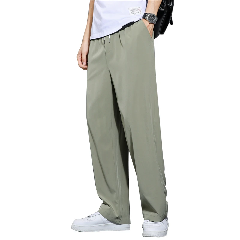 

Summer Cotton Linen Fashion Men's Trousers Casual Pants Solid Color Breathable Loose Shorts Straight Pants Streetwear